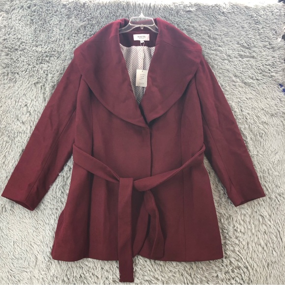 Haute Coat Womens 3XL Wool Blend Belt Tie NWT - Picture 1 of 13
